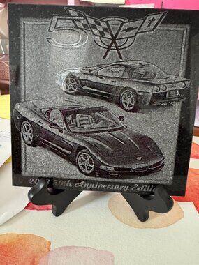GM-licensed 2003 Corvette 50th Anniversary Granite Etching Plaque